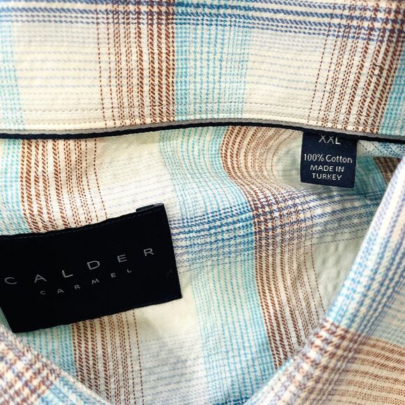 $325 Calder Carmel Limited Edition NWT Men's Montecito Shirt XXL Seersucker 1/70 - Picture 7 of 11
